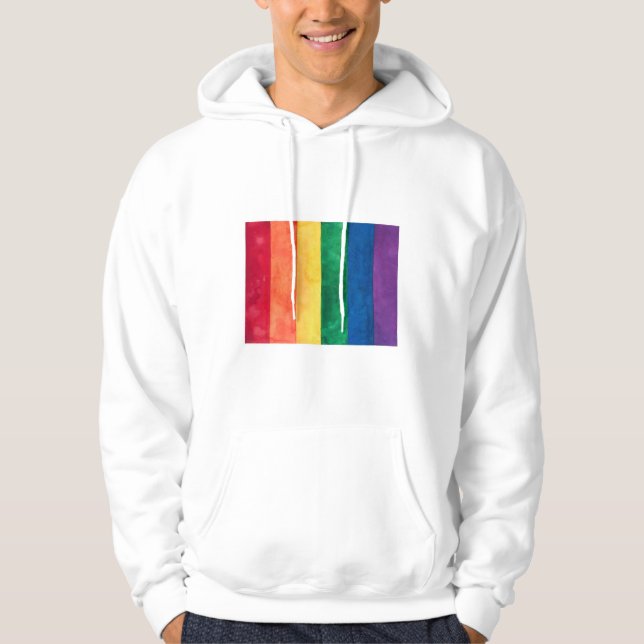 Gay Pride Rainbow Flag Hoodie (Front)