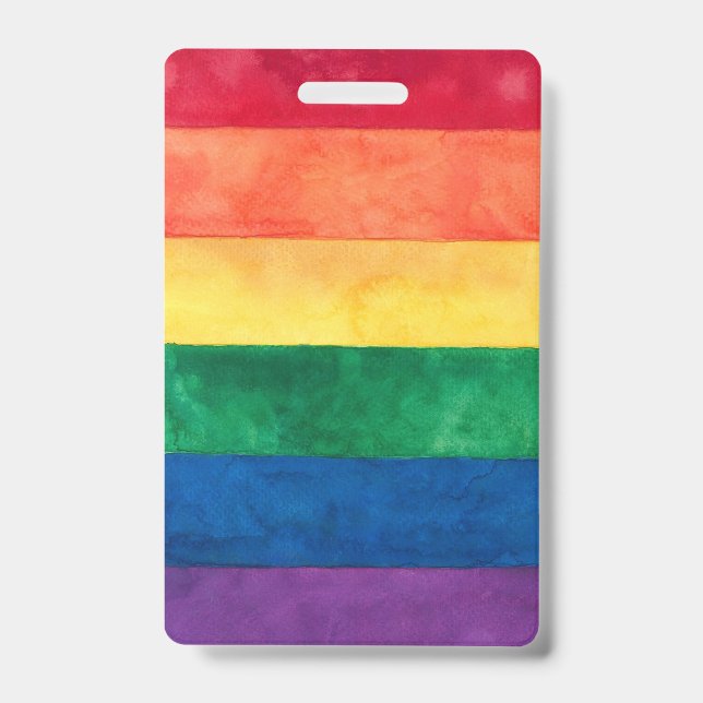 Gay Pride Rainbow Flag ID Badge (Front)