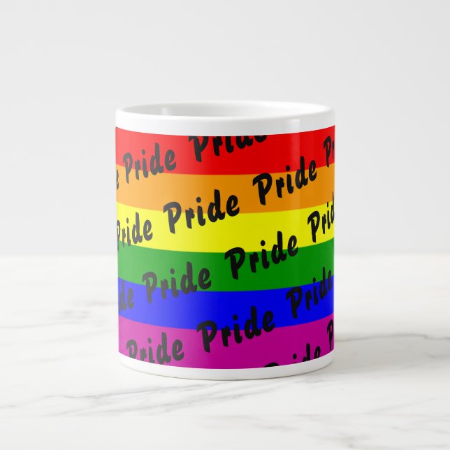 Gay Pride Rainbow Flag Large Coffee Mug (Front)