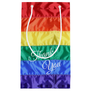 Gay pride rainbow flag LGBT LGBTQ rainbow stripes Small Gift Bag