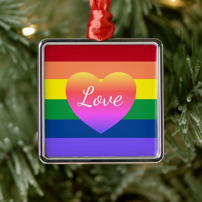 Gay Pride Rainbow Flag LGBTQ  Metal Tree Decoration (Tree)