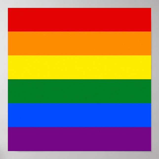 Gay Pride Rainbow Flag LGBTQ Support Love Lesbian Poster (Front)