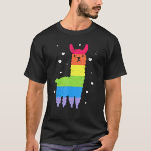 Gay Pride Rainbow Flag Llama Lgbtq Queer T-Shirt