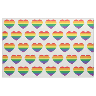 Gay Pride Rainbow Flag Love Heart Fabric