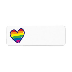 Gay Pride Rainbow Flag Love Hearts