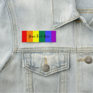 Gay Pride Rainbow Flag Name Tag