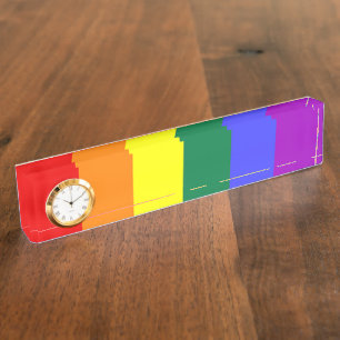 Gay Pride Rainbow Flag Nameplate
