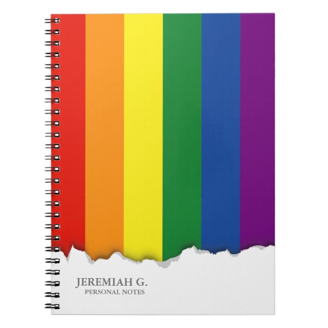 Gay pride Rainbow Flag Notebook (Front)