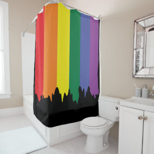 Gay Pride Rainbow Flag Paint Shower Curtain