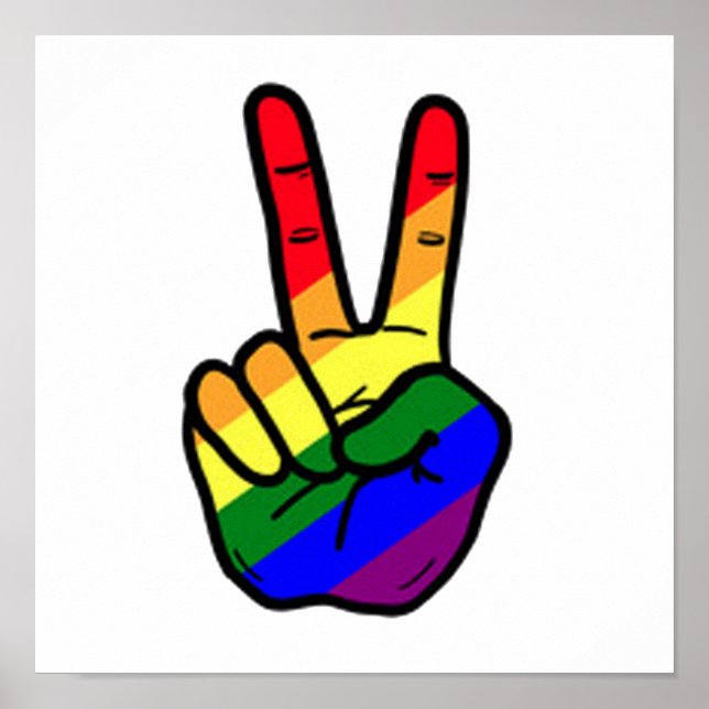 Gay Pride Rainbow Flag Peace LGBTQ Month Festivals Poster (Front)