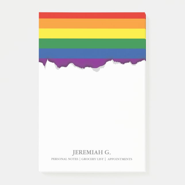 Gay pride Rainbow Flag Post-it Notes (Front)