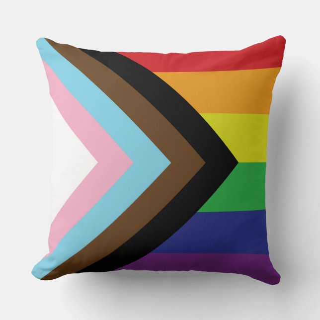 Gay Pride Rainbow Flag Progressive LGBTQIA+ Cushion (Front)