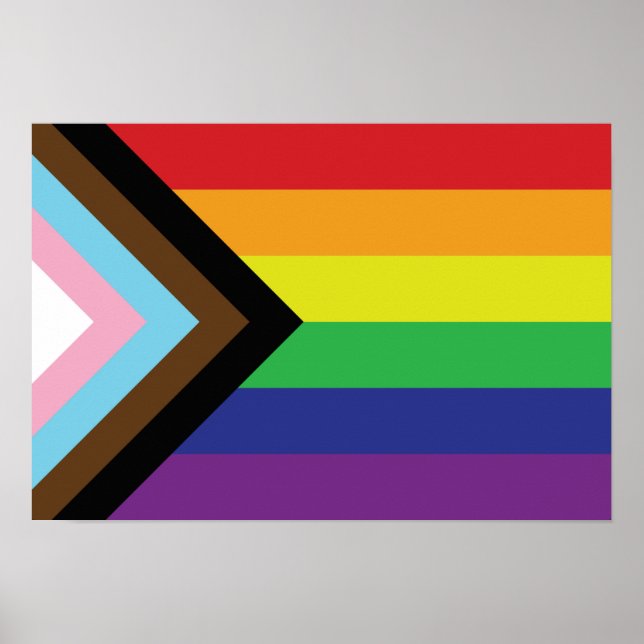 Gay Pride Rainbow Flag Progressive LGBTQIA+ Poster (Front)