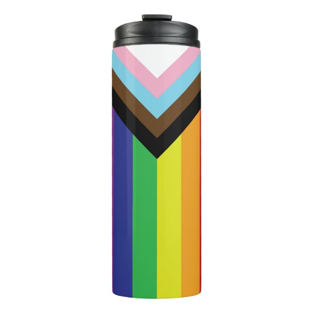 Gay Pride Rainbow Flag Progressive LGBTQIA+ Thermal Tumbler (Front)
