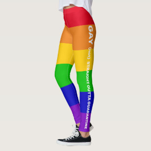 Gay pride rainbow flag quarantine quote paraphrase leggings