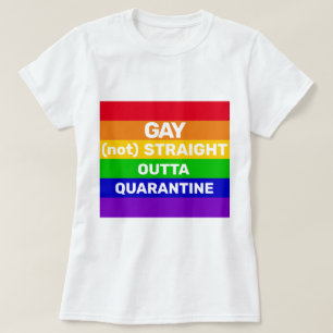 Gay pride rainbow flag quarantine quote paraphrase T-Shirt