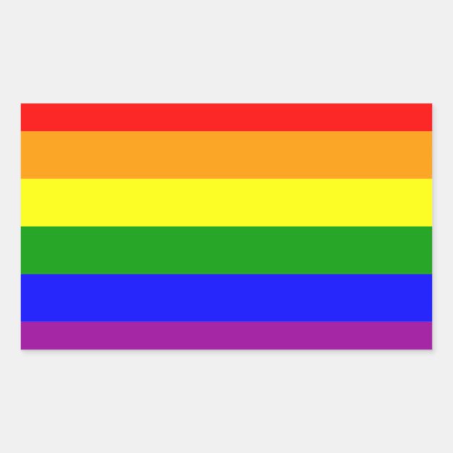 Gay Pride Rainbow Flag Rectangular Sticker (Front)