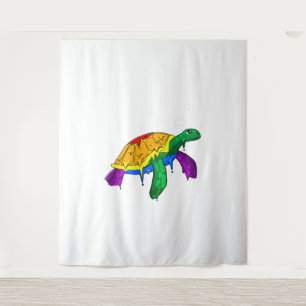 Gay Pride Rainbow Flag Sea Turtle Subtle LGBTQ Tapestry