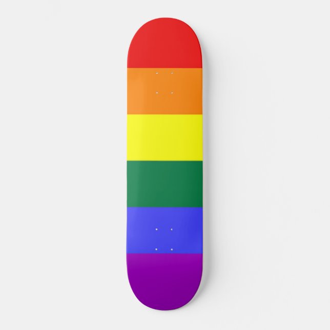 Gay Pride Rainbow Flag Skateboard (Front)
