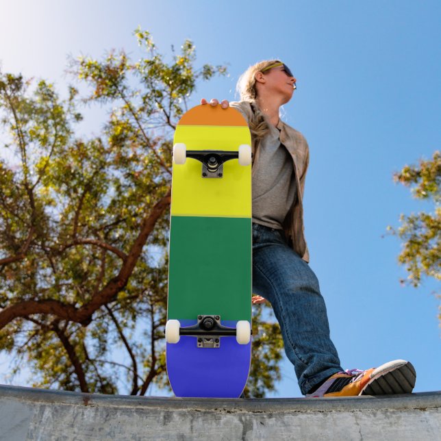 Gay Pride Rainbow Flag Skateboard (Outdoor 1)