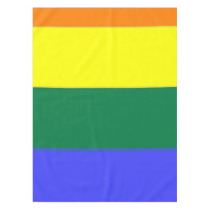 Gay Pride Rainbow Flag Striped Pattern Tablecloth