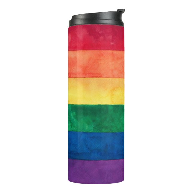 Gay Pride Rainbow Flag Thermal Tumbler (Rotated Left)