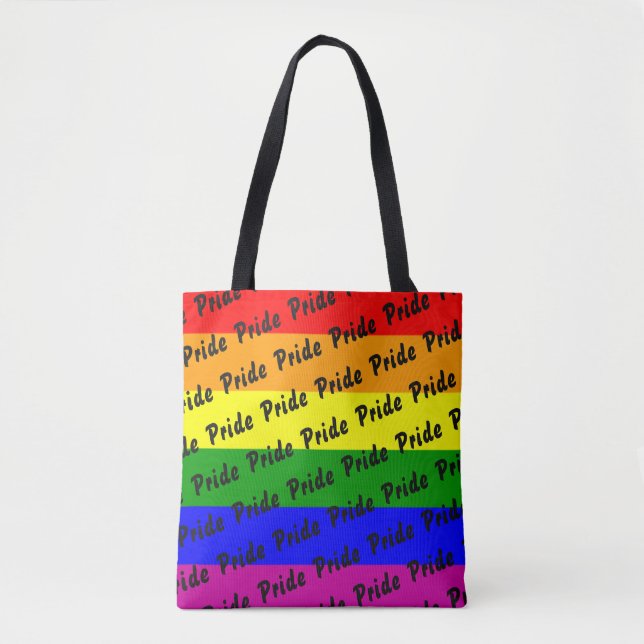 Gay Pride Rainbow Flag Tote Bag (Front)