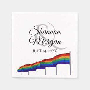 Gay Pride Rainbow Flag Wedding Napkins