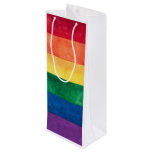 Gay Pride Rainbow Flag Wine Gift Bag