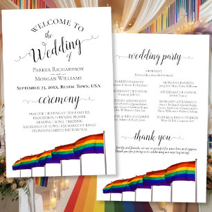 Gay Pride Rainbow Flags Budget Wedding Program