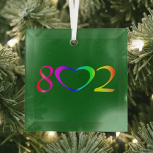 Gay Pride Rainbow Glass Tree Decoration