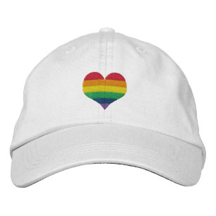 Gay Pride Rainbow Heart Embroidered Hat