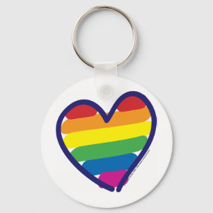 Gay Pride Rainbow Heart Key Ring