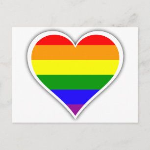 Gay pride rainbow heart postcard