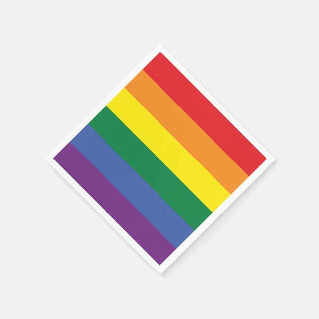 Gay Pride Rainbow LGBT Flag Napkin (Corner)