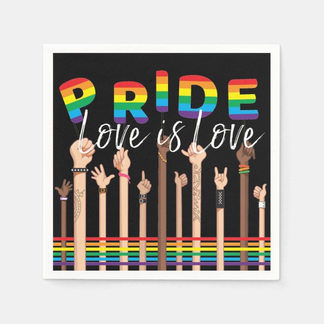 Gay Pride Rainbow LGBT Party Napkin (Front)