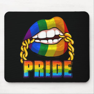 Gay Pride Rainbow Lips LGBT Awareness Month 2022  Mouse Mat