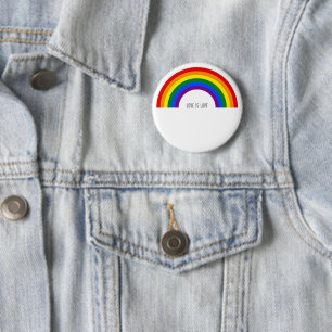 Gay Pride Rainbow. Love is Love. 6 Cm Round Badge