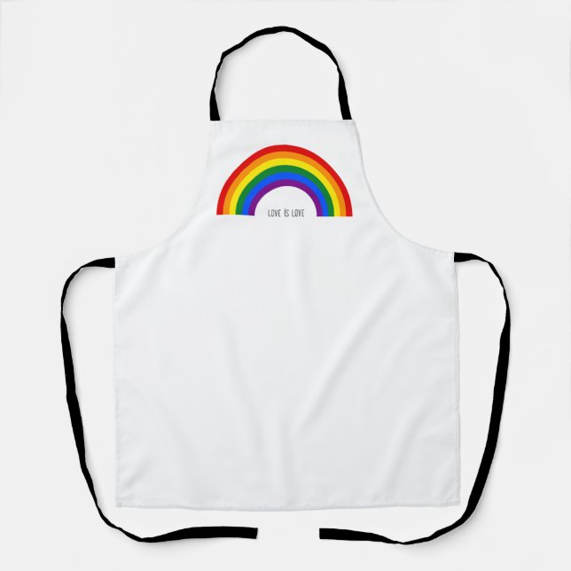 Gay Pride Rainbow. Love is Love. Apron (Front)