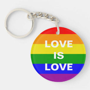 Gay Pride Rainbow Love Is Love Key Ring