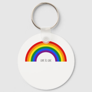 Gay Pride Rainbow. Love is Love Key Ring