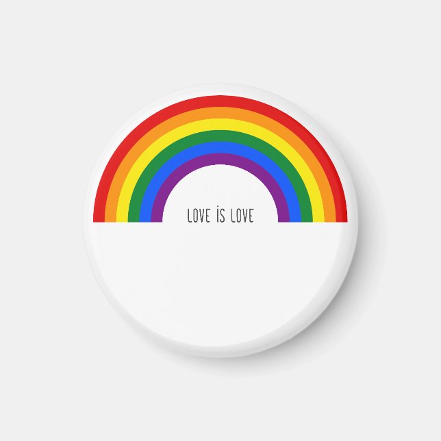 Gay Pride Rainbow. Love is Love. Magnet (Front)