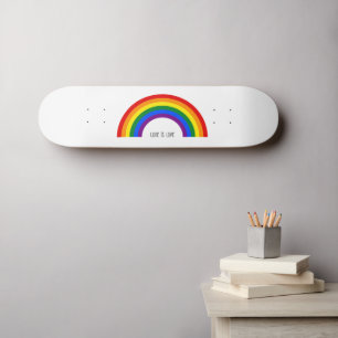 Gay Pride Rainbow. Love is Love. Skateboard