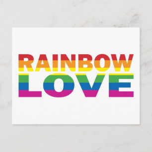 Gay Pride RAINBOW-LOVE Postcard