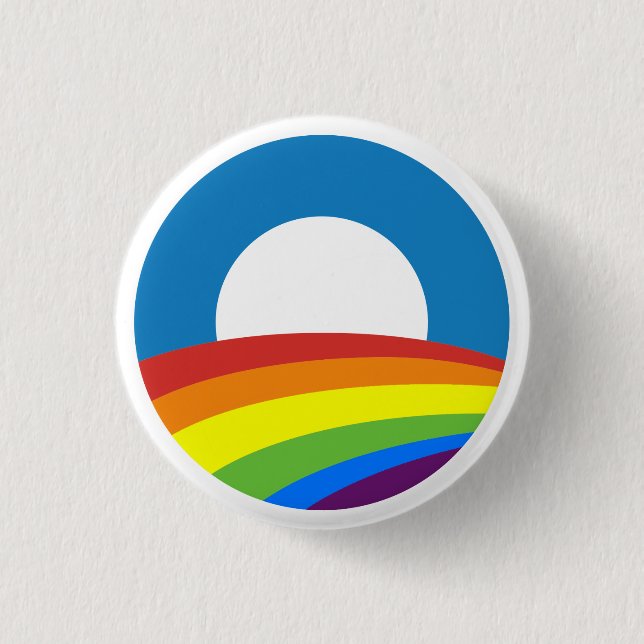 Gay Pride Rainbow Obama 2012 3 Cm Round Badge (Front)