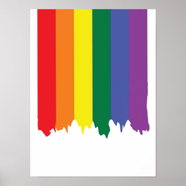 Gay Pride Rainbow Paint Flag Poster (Front)