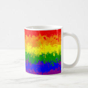 Gay Pride Rainbow Paint Splatter Flag Mug