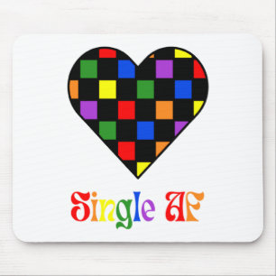 Gay Pride Rainbow Single Af Valentines Day Sarcas  Mouse Mat