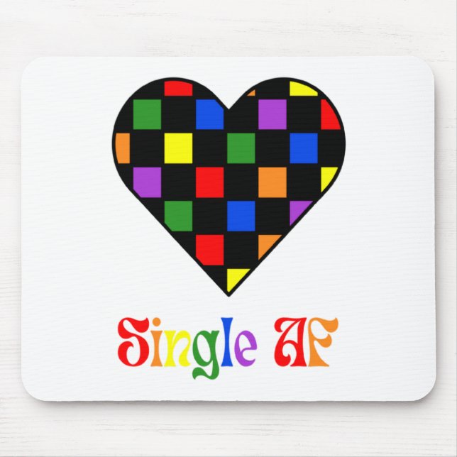 Gay Pride Rainbow Single Af Valentines Day Sarcas  Mouse Mat (Front)