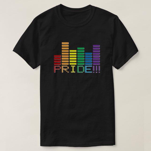 Gay Pride Rainbow Sound Bar T-Shirt (Design Front)
